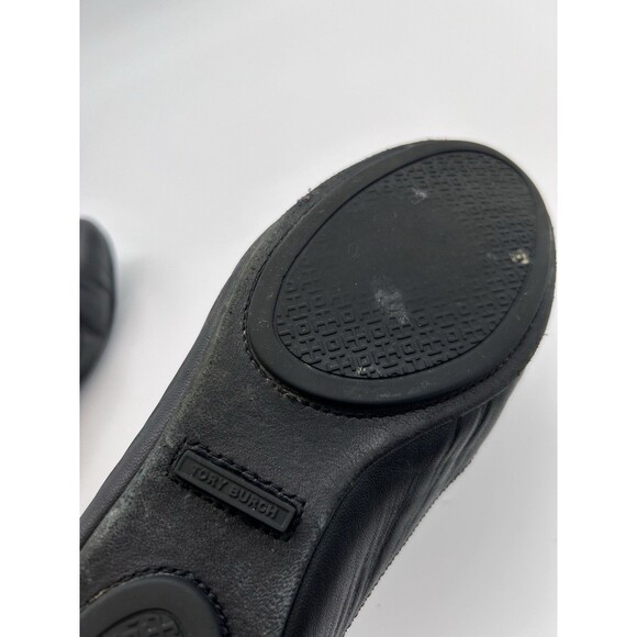 Tory Burch Matte Black Minnie Travel Ballet Flats Womens 6.5 Worn See Pics - Picture 9 of 11